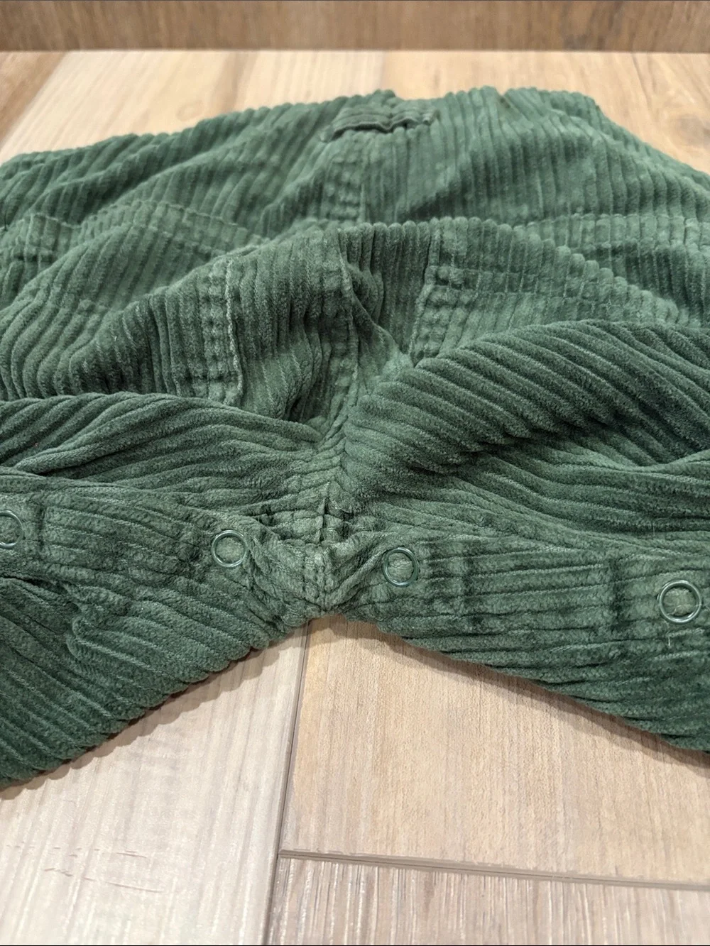 The Children’s Place Vintage Cotton Green Corduroy Overalls Train Embroidery 18m
